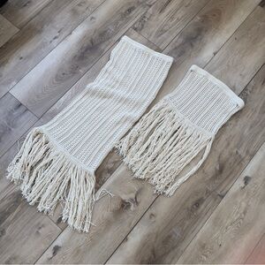 Tularosa celestie tube top and isola fringe knit skirt set.